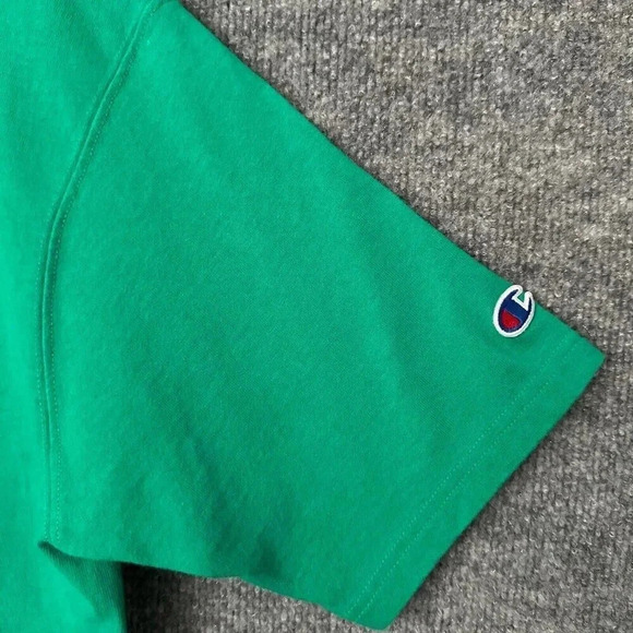 Champion Shirt Mens M/L Green Faded Embroidered Logo Casual Basic Summer Tee - Picture 7 of 11